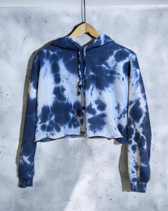 Tie Dye Cropped Hoodie: Fleece Loungewear Sweatshirt