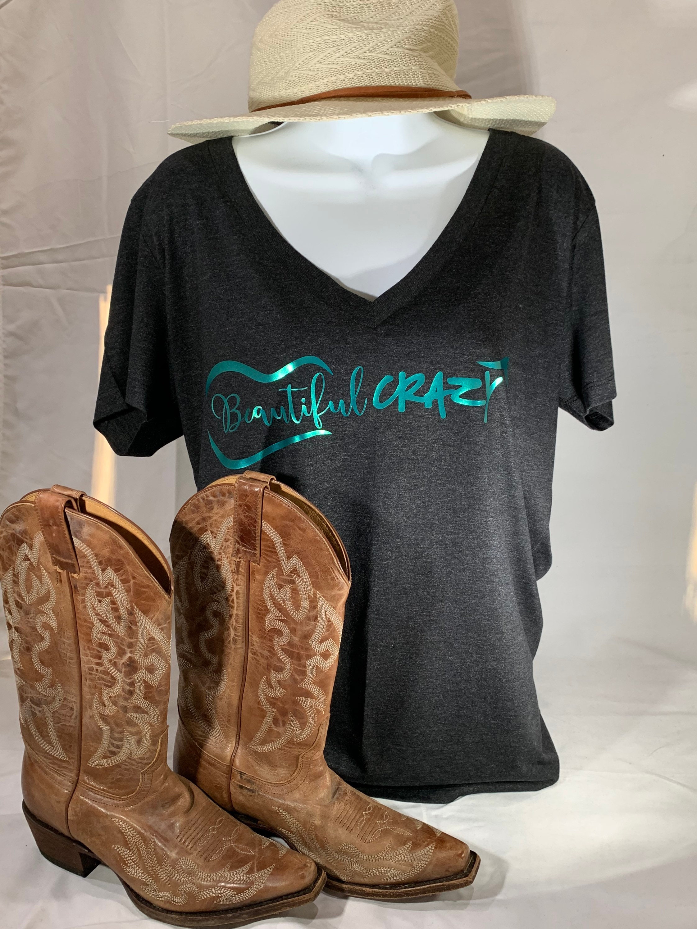 Beautiful Crazy Luke Combs VNeck TShirt Country TShirt Luke Combs