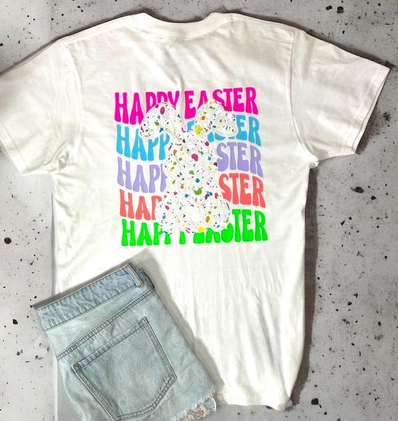 Easter Bunny Unisex Tee: Vibrant Paint Splatter Design