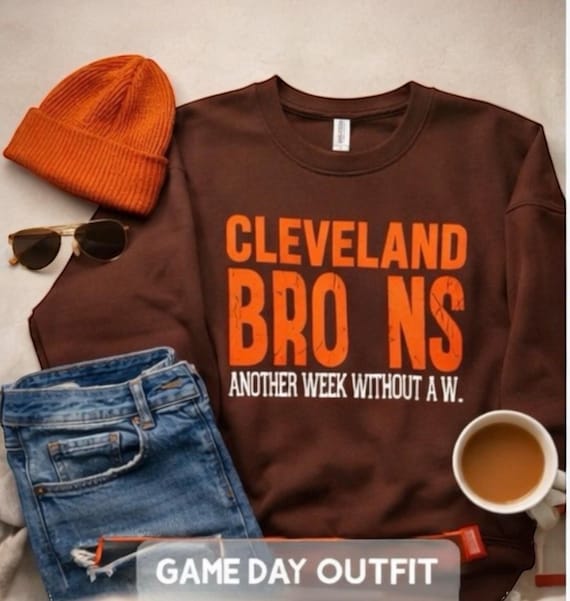 Cleveland Browns Funny Football Sweatshirt: Another Week Without a W - Unisex Graphic Crewneck