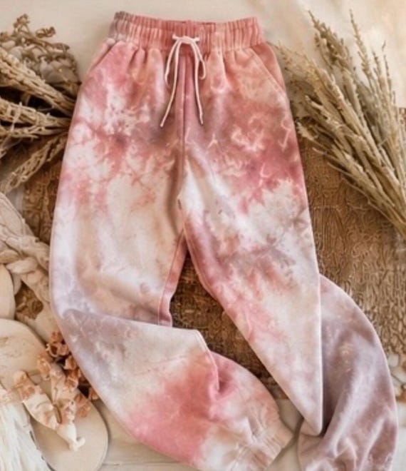 Fleece Tie Dye Sweatpants with pockets and open leg, Crumple Tie Dye Sweats, Plus Size Sweatpants, Loungewear, Gift for Him or Her