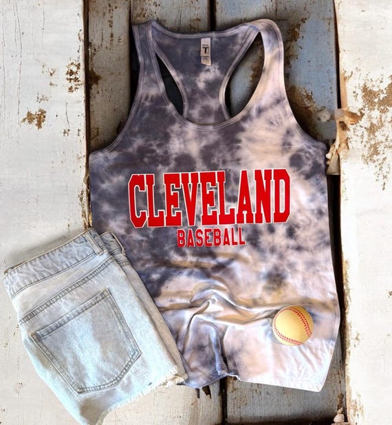 Cleveland Baseball Tie-Dye Tank Top: Racerback Summer Loungewear