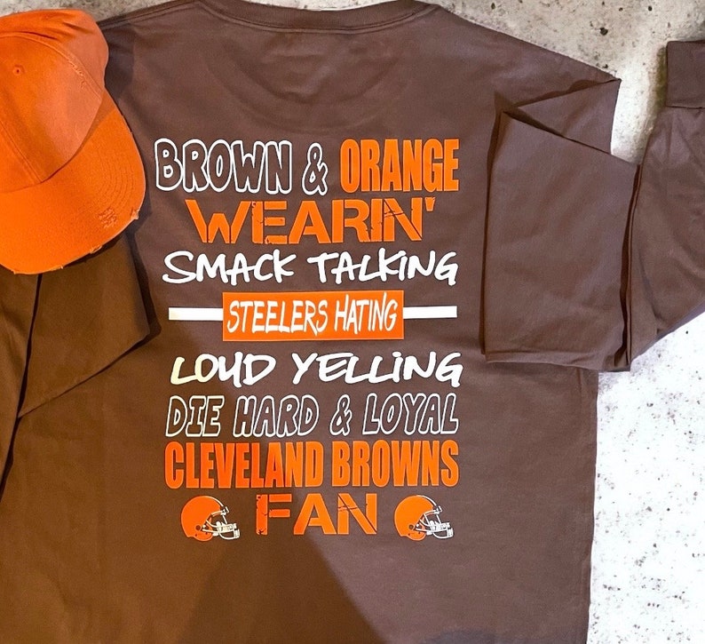 Cleveland Long Sleeve Shirt, Cleveland Fans Long Sleeve Shirt, Plus Size Graphic, NFL Game Day, Browns Fan T-Shirt, Browns versus Steelers image 1