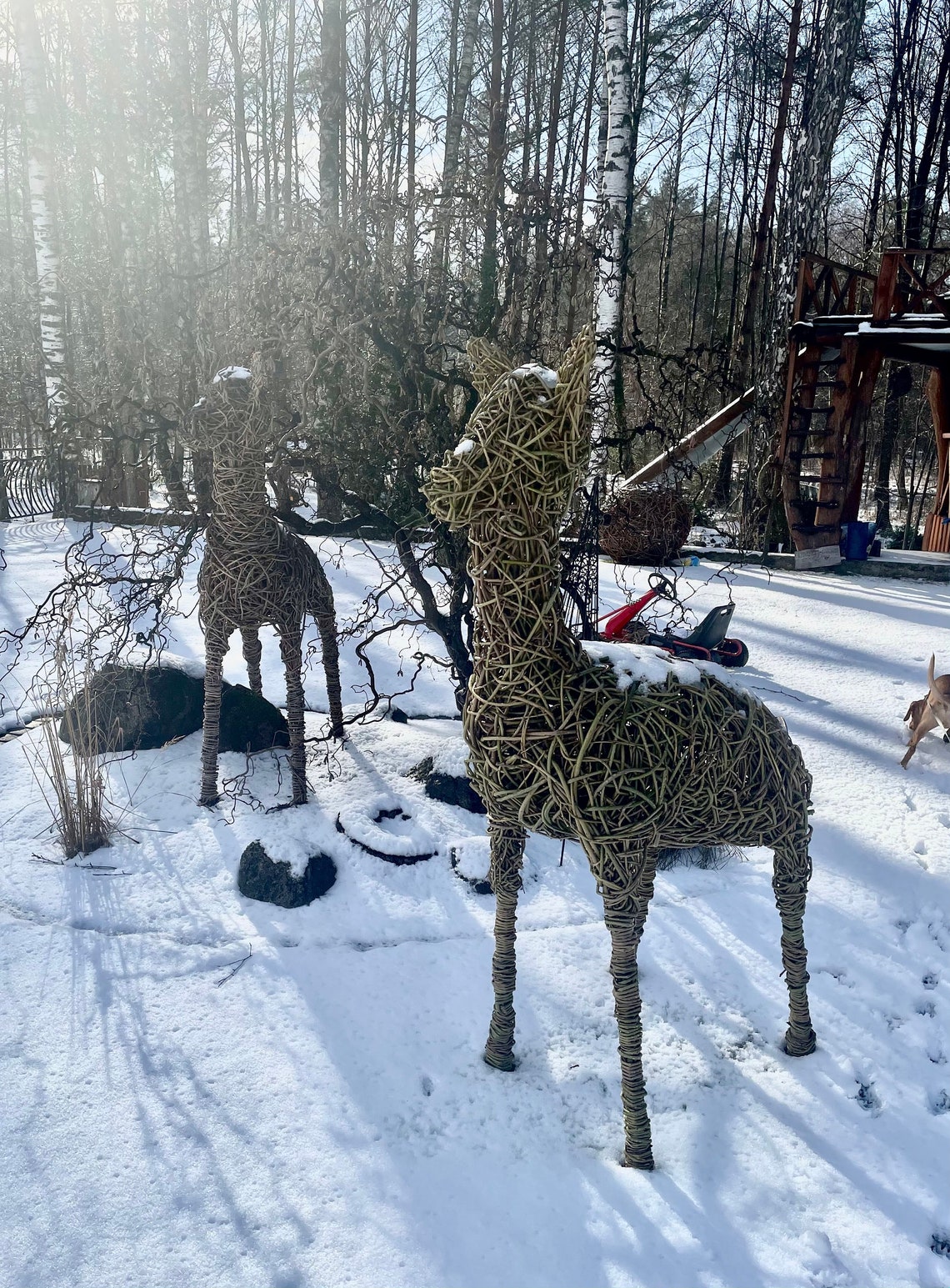 Life sized Willow deer Woven sculpture Handmade Custom orders Etsy