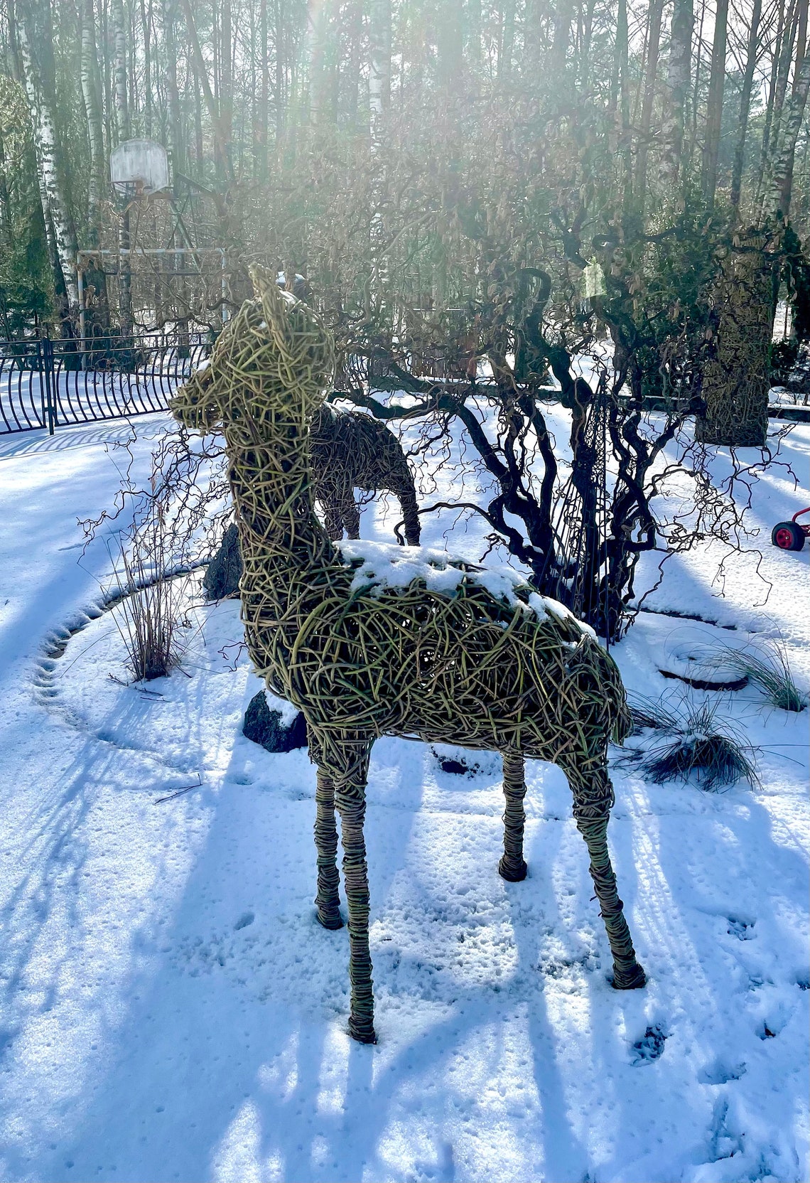 Life sized Willow deer Woven sculpture Handmade Custom orders Etsy