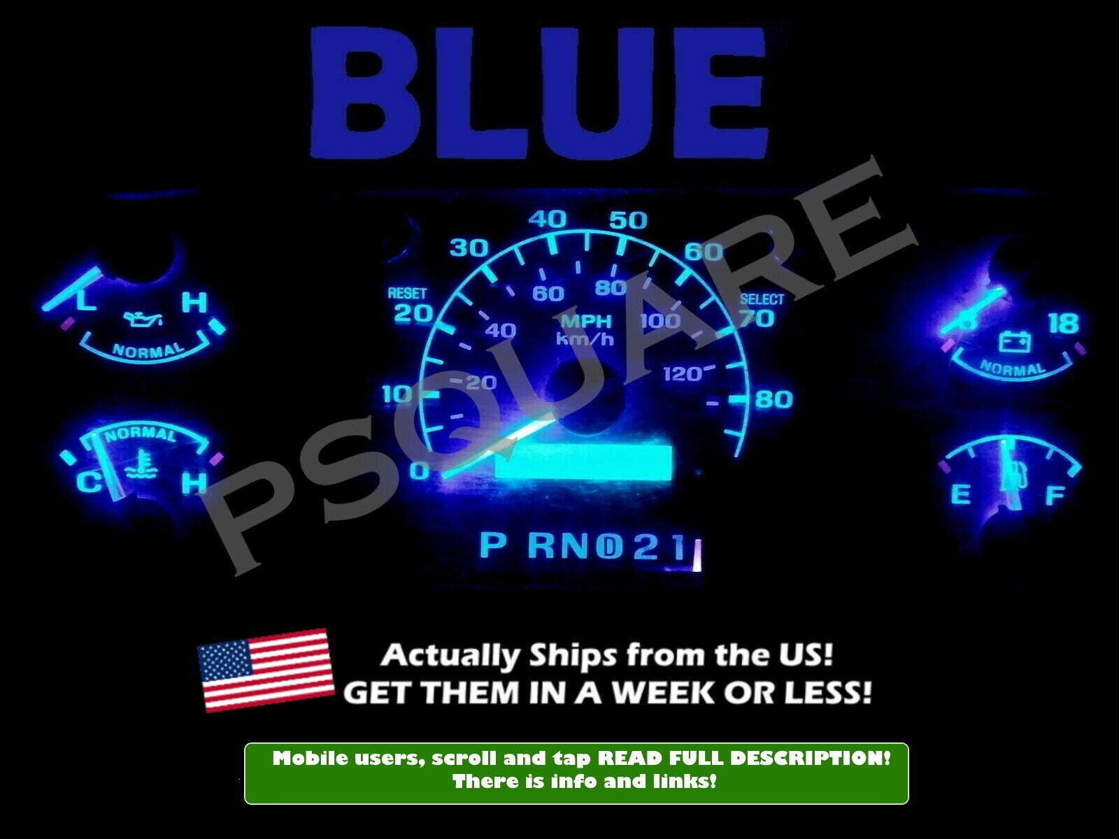 Green LED Dash Cluster Gauge Light Bulb Kit – 10-Piece Set For 92-96 Ford F150 F250 F350 Bronco