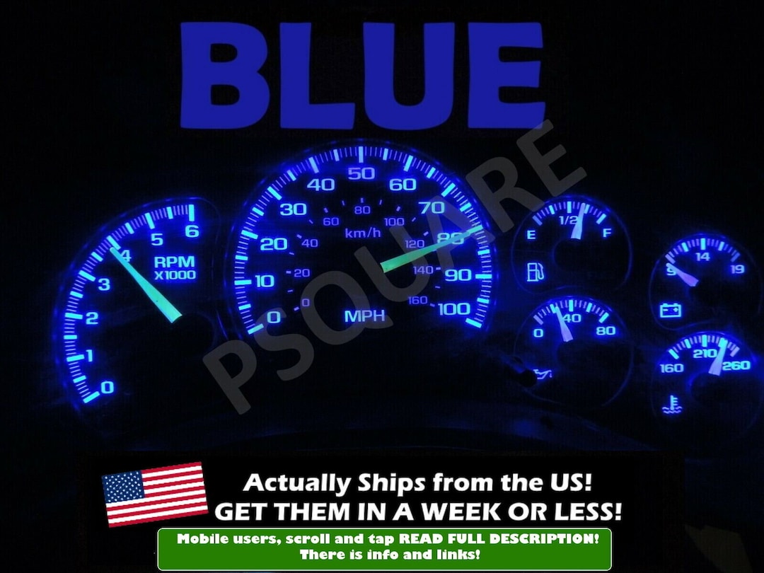 Gauge Cluster LED Dashboard Bulbs Blue for Chevy GMC 99 02 Silverado