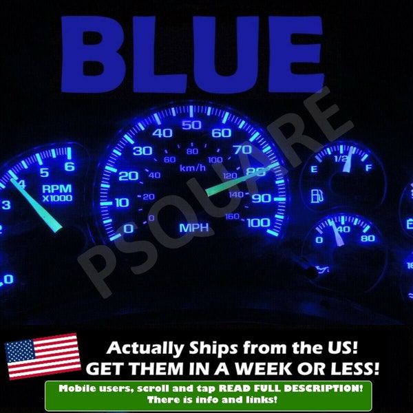 Gauge Cluster LED Dashboard Bulbs Blue For Chevy GMC 99 02 Silverado Truck