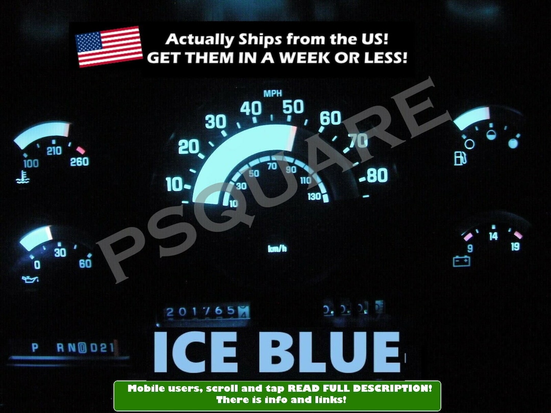 Gauge Cluster LED Dashboard Bulbs Ice Blue for Chevy GMC 88 91 C/K