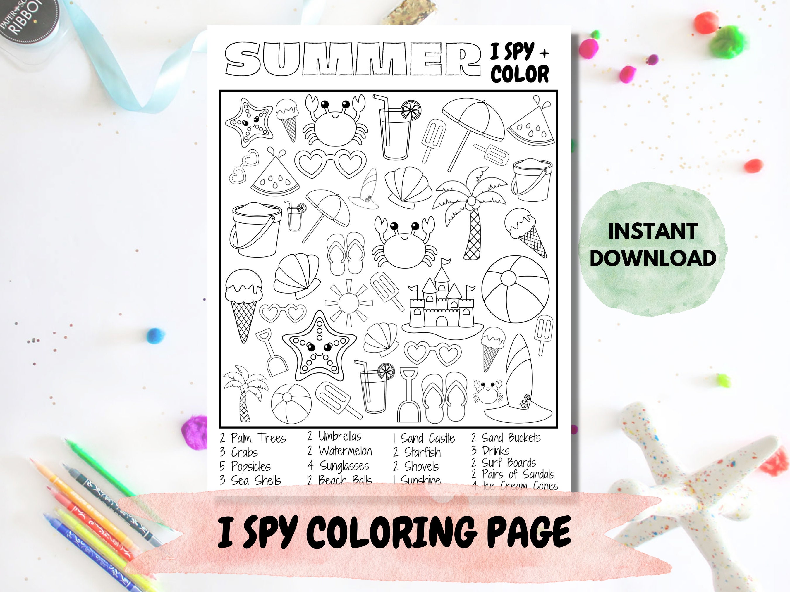 i spy coloring sheet printable coloring sheet toddler etsy