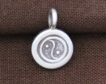 4 of Karen Hill Tribe Silver Round Imprinted Disc Charm, (TH-8120-120)