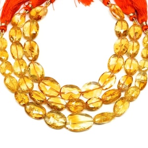 Genuine Natural Citrine Faceted Oval Drops Beads , 8x10 mm, Citrine Gemstone Beads, Rich Orange Color, (CIT-OV-8x10)(185)