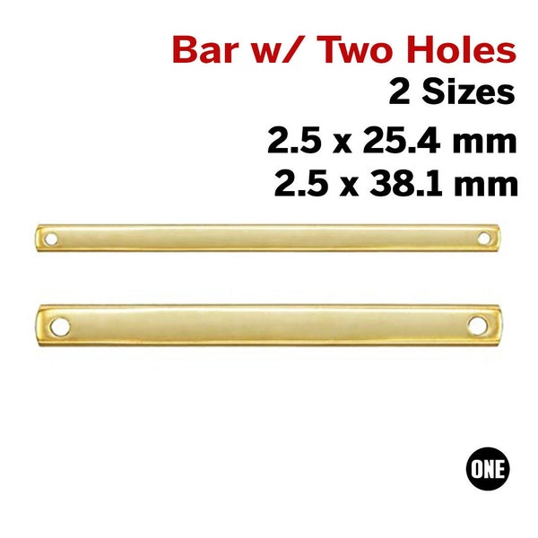 14K Gold Filled Bar w/ two holes, perfect for stamping, 2 Sizes (GF-757)