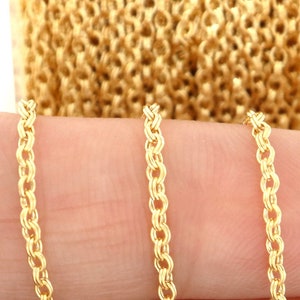 14K Gold Filled Double links Oval Cable Chain, 2x1.8 mm, By the Foot, Bulk Savings Available!!! (GF-006)