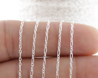 Sterling Silver Long and Short Cable Chain, 3.1x1.4 mm, Wholesale Pricing, (SS-172)