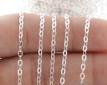 Sterling Silver Flat Oval Cable Chain, 3x2 mm, Wholesale Pricing, (SS-174)