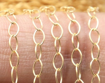 14K Gold Filled Oval Cable Chain, 3x4 mm, Wholesale Pricing, (GF-090)