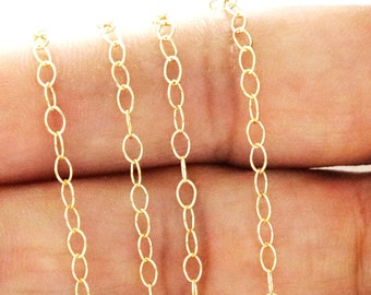 14K Gold Filled Oval Cable Chain, 3.2x2.2 mm, (GF-057)