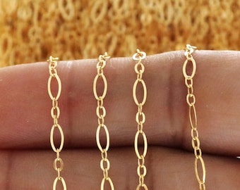 14K Gold Filled Long and Short Cable Chain, 4x5 mm, Wholesale Pricing, (GF-068)