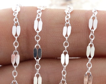 Sterling Silver Flat Tubed Long and Short Chain, 3.2x5.5 mm, Wholesale Pricing, (SS-160)