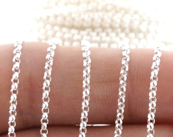 Sterling Silver Rolo Chain, 1.5 mm, Medium Weight, Wholesale Pricing, (SS-185)