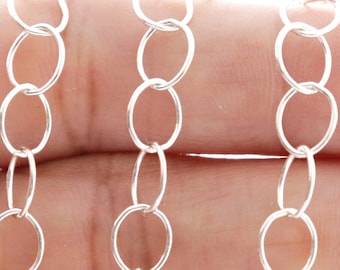 Sterling Silver Oval Cable Chain, 7x6 mm, Large Cable, Wholesale Pricing, (SS-081)