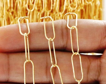 14K Gold Filled Large Paperclip Chain, 15x5 mm links,  (GF-160)