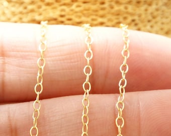 14K Gold Filled Oval Cable Chain, 2x1.7 mm, Medium Weight, Wholesale Pricing, (GF-060)