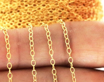 14K Gold Filled Oval Cable Chain, 2.2x1.4 mm, Wholesale Pricing, (GF-110)