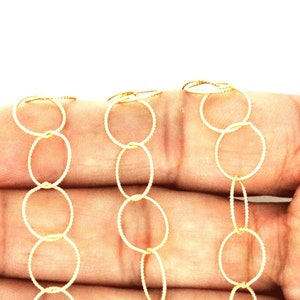 14 kt gold filled ronde kabelketting met gedraaide draad, 9,5 mm (GF-105)