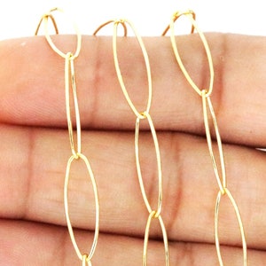 14K Gold-Filled Large Oval Cable Italian Chain Artisan’s Choice - 17x5.5mm, Available in Bulk Quantities, Wholesale pricing (GF-096)
