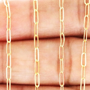 14K Gold Filled Flat Paperclip Chain, 5x2 mm, By the Foot, Bulk Savings Available!!!, (GF-020)