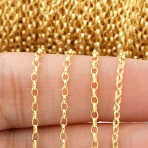14K Gold Filled Oval Rolo Chain, 2.6x1.80 mm, (GF-061)