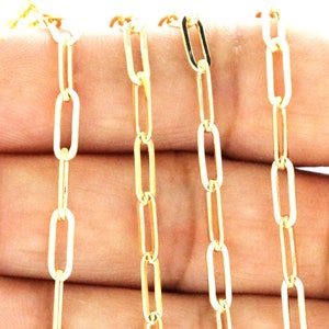 14K Gold Filled heavy paperclip chain, 3x8.5 mm, Durable, stylish, and perfect for any desk, Italian crafted for lasting elegance, (GF-038)