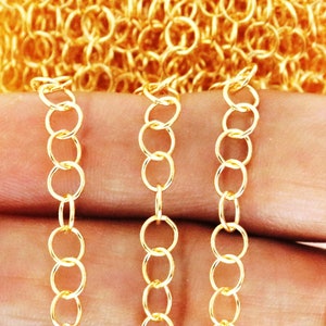 14 kt gold filled ronde kabelketting, 5,3 mm, aan de voet, grote kortingen beschikbaar!!! (GF-019)