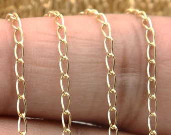 14K Gold Filled Cuban Curb Chain, 1.6x4 mm, Wholesale Pricing, (GF-084)