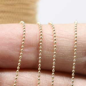 14k Gold Filled Ball Chain, 1 mm, By the Foot, Bulk Savings Available!!! (GF-002)