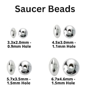 Sterling Silver Saucer Beads, Saucer Spacer Beads Available in 4 Sizes - 3.3mm, 4.5mm, 5.7mm,& 6.7mm, Wholesale bulk Pricing (SS-2021)