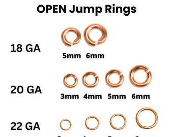 14K Rose Gold Filled  OPEN Jump Rings, Click Lock Jump Ring in 18 Gauge, 20 Gauge, 22 Gauge, Wholesale Bulk Pricing, (RG-JRO)
