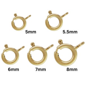 14K Gold Filled Spring Ring with Open Jump Ring, Spring Clasp in 5 Sizes - 5mm, 5.5mm, 6mm, 7mm and 8mm, Wholesale Bulk Pricing, (GF-450)