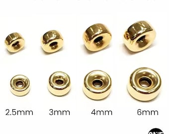 10k SOLID Gold Smooth Rondell Beads, Rondell Beads, Roundel Spacer Beads, 3 - 6 mm (10k-115)