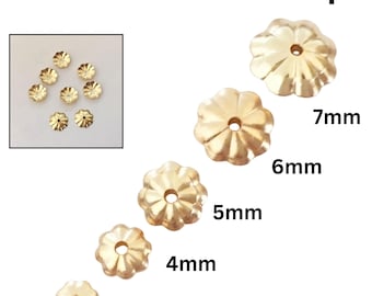 14k Gold Filled Flower Bead Cap 1.0mm Hole, 4 Sizes ( GF-835 )