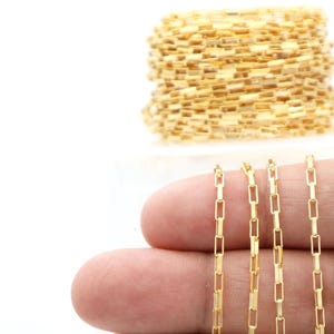 14K Gold Filled Elongated Large Box Chain, 1.8x4.2  mm Box, By the Foot, Bulk Savings Available!!! (GF-115)