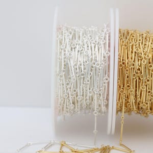 14k Gold Filled  Long Bar Chain, Sterling Silver Long Bar Chain, 12.5 mm Long Bar, n, Sold by the Foot, Bulk Savings Available!!!