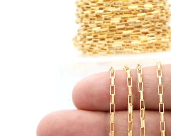 14K Gold Filled Elongated Box Chain, 1.8x4.2 mm, Wholesale Pricing, (GF-115)