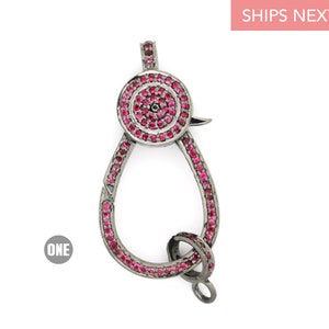 Pave Diamond Ruby Lobster Clasp, (111-DL)