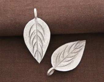 2 of Karen Hill Tribe Silver Leaf Charm, (TH-8107-107)