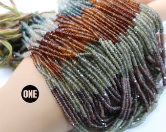 13 Inch Strand, Finest Quality, Multi Sapphire micro-faceted Roundels (3-MSAP-2.5-3 )