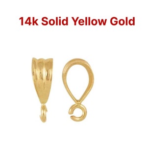 14k SOLID Gold Pendant Bail with Open Ring, (14k-100-A)