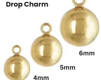 14K Gold Filled Ball Drop, Plain Round Ball Drops Available in 3 Sizes - 4mm, 5mm and 6mm, Wholesale Bulk Pricing, (GF-701)